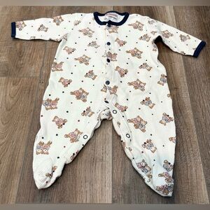 Vintage- Cream Teddy Bear Kids Footie
